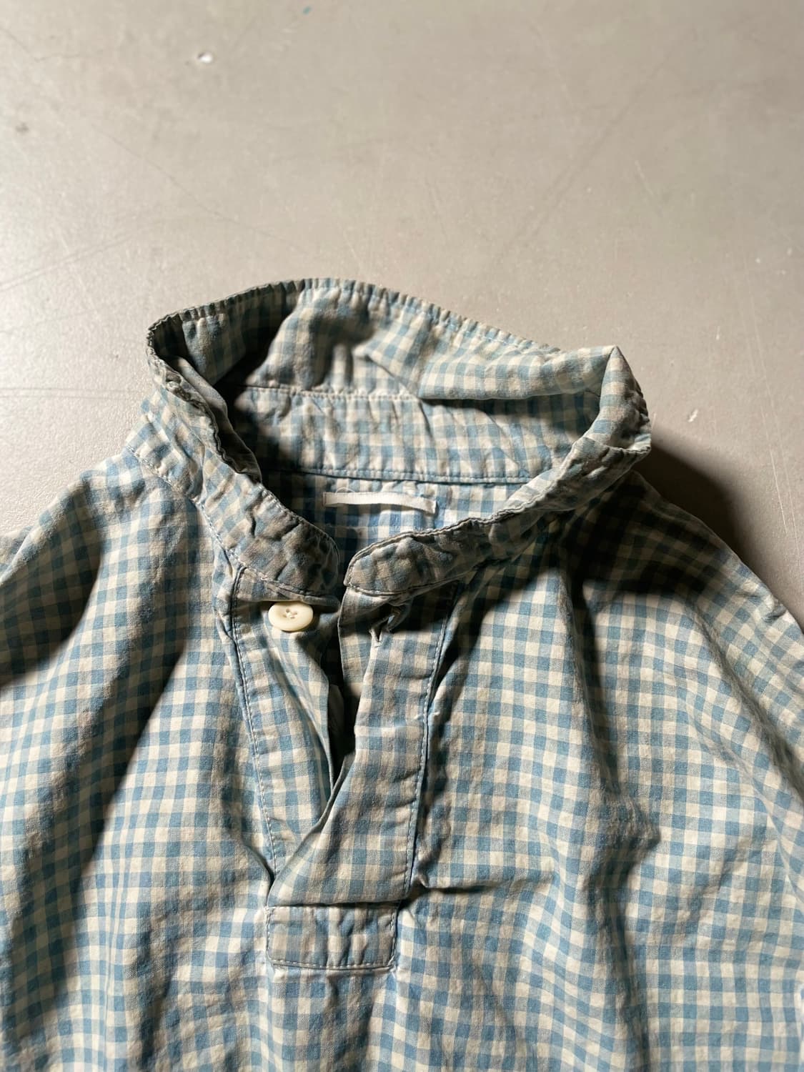 H•d One off denim Check Pattern shirt 상품이미지1
