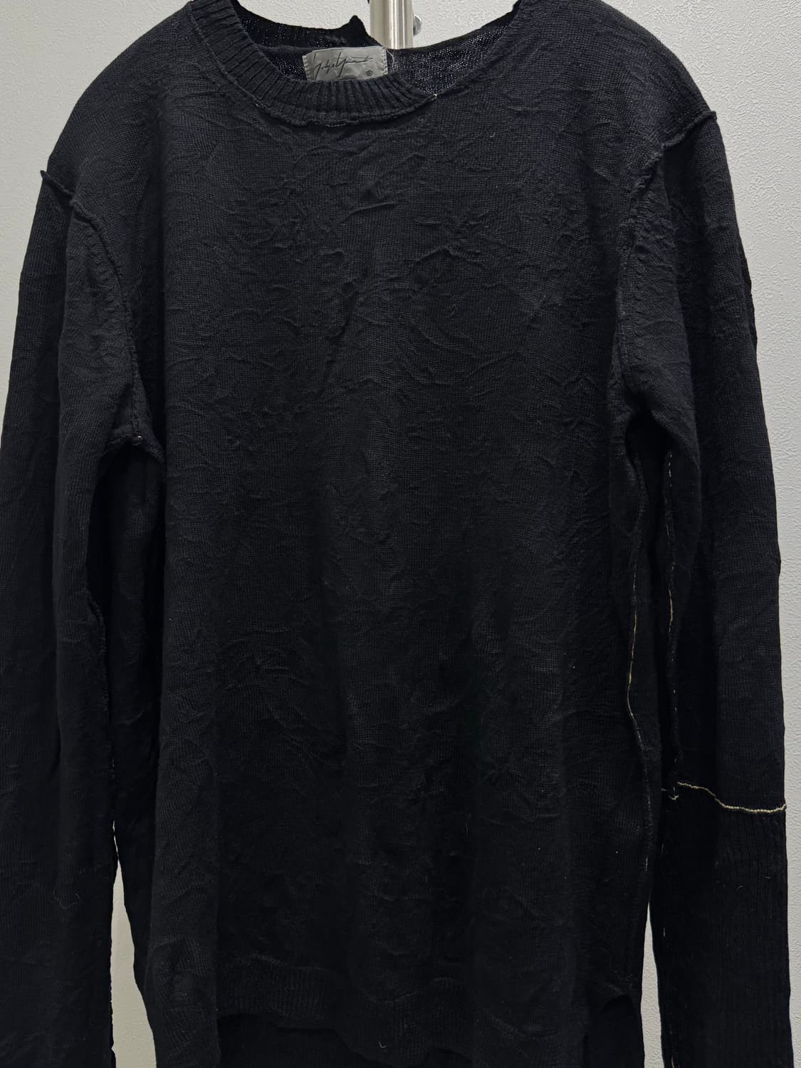 요지야마모토 뿌르옴므 17aw 크링클 컷오프 니트 상품이미지5