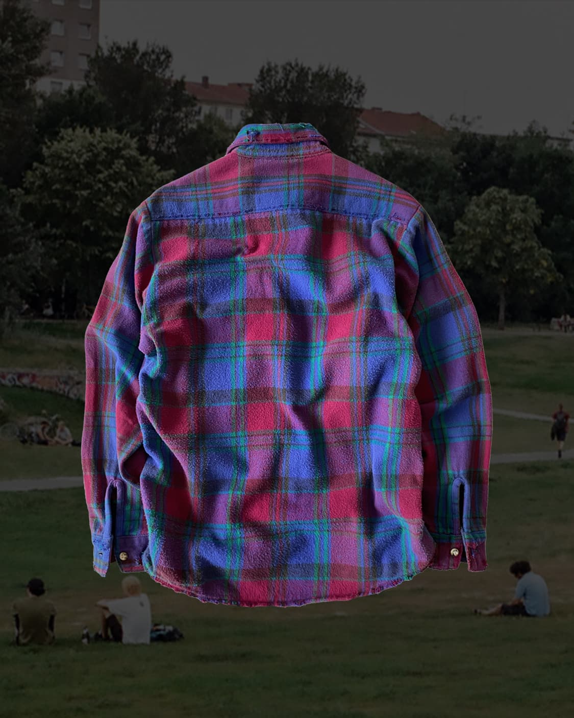 90s 빈티지 파이브 브라더 디스트로이드 플란넬 셔츠 상품이미지2