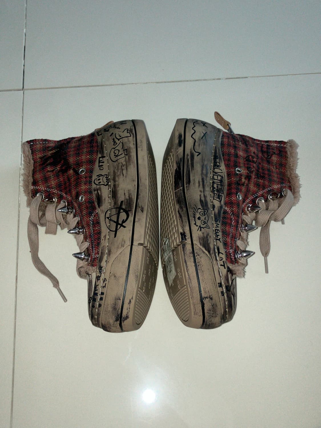 R13 레드 커트 하이탑 스니커즈 245 상품이미지5