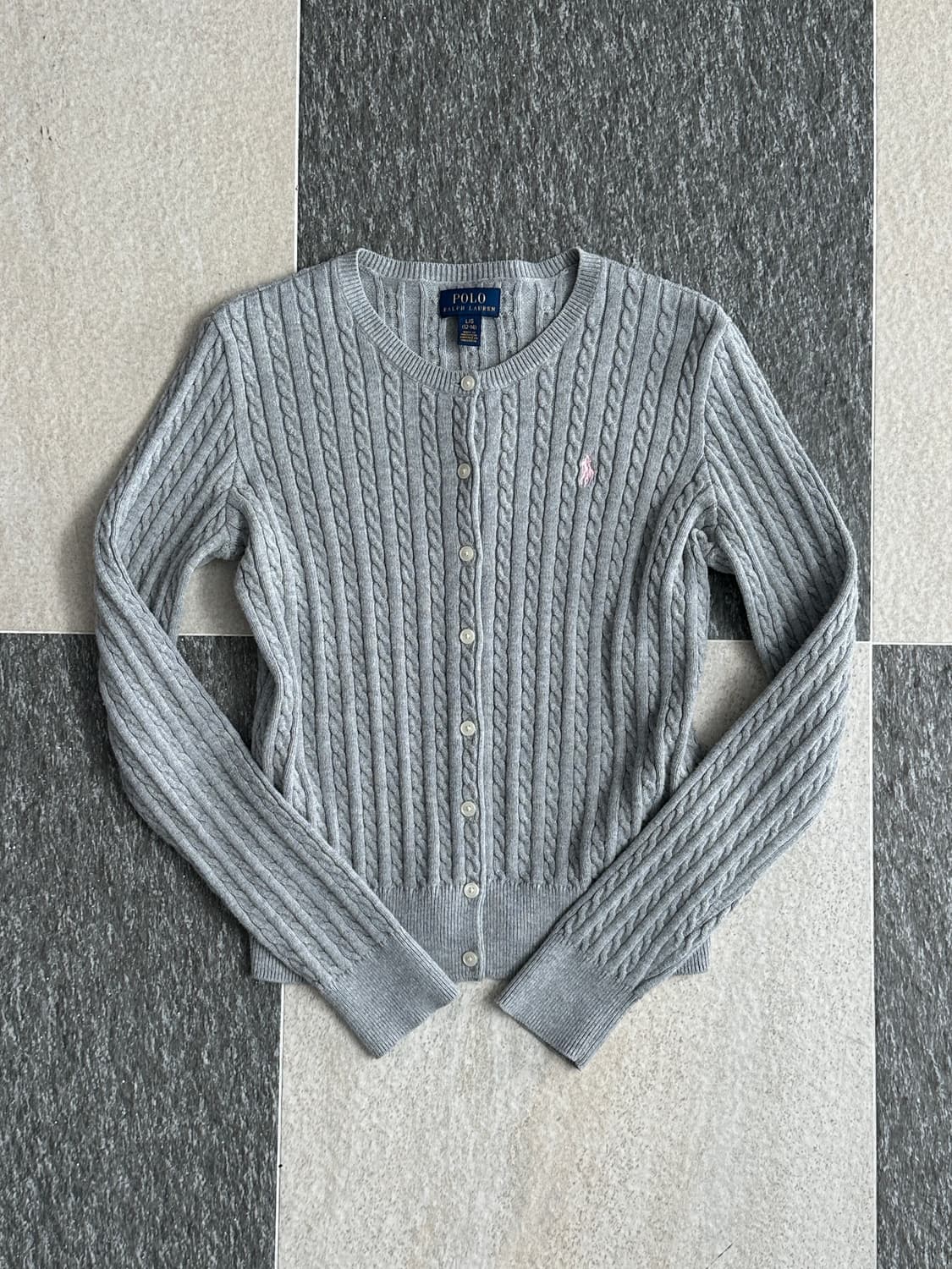 폴로 랄프로렌 그레이 케이블 니트 가디건 상품이미지1