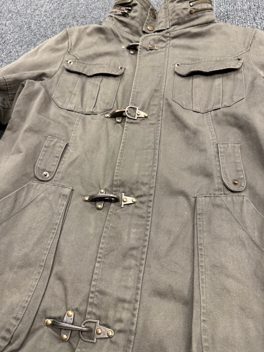 PRESQUE TOUT 빈티지 여성 후크 올리브 야상 상품이미지2