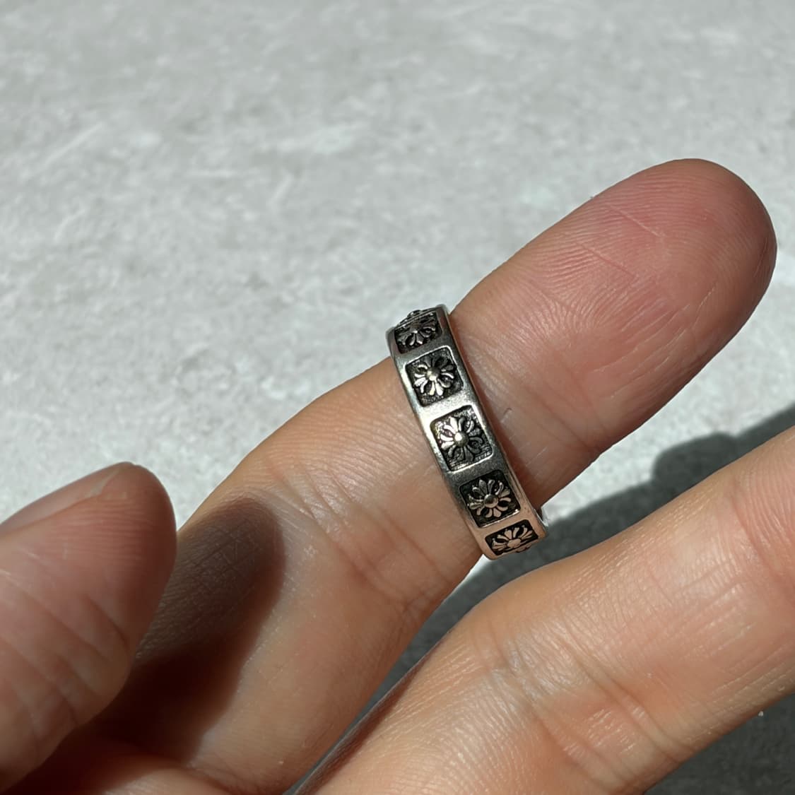 Oribell 크롬 크로스 스퀘어 모노그램 925실버 오픈링 반지 상품이미지8