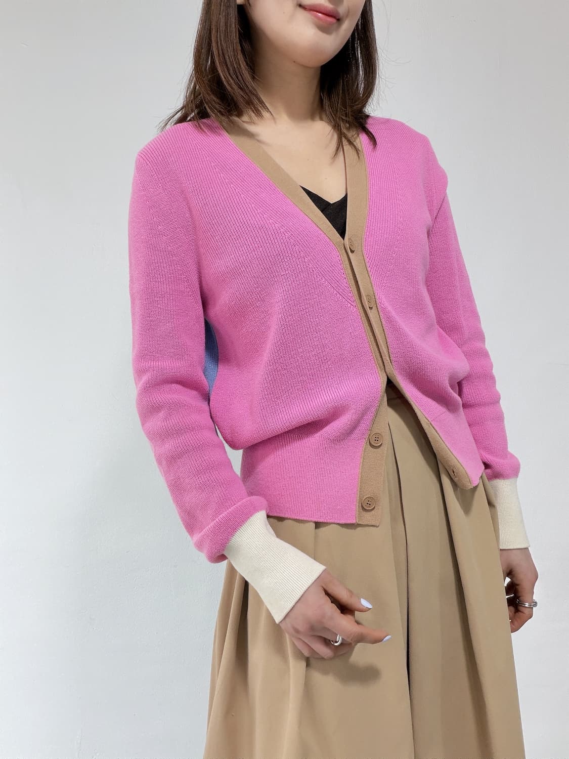 [S] SJYP 컬러블록 니트 가디건 상품이미지1