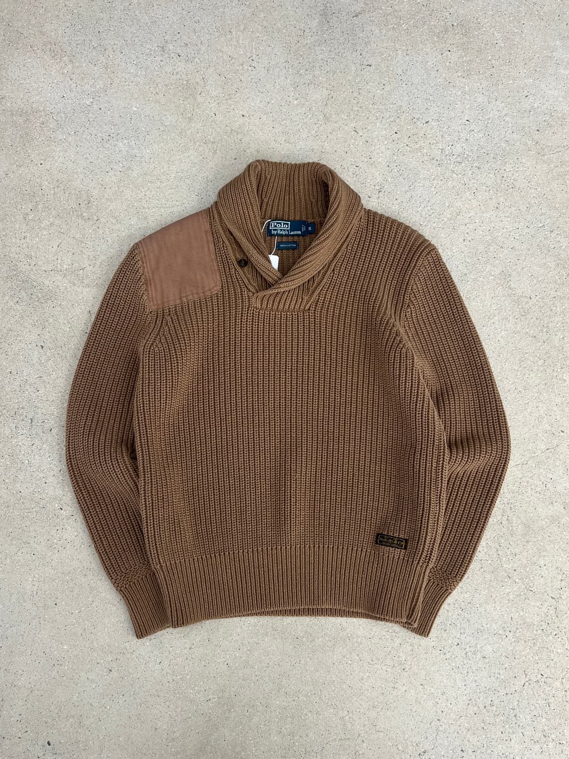 폴로 랄프로렌 엘보패치 숄카라 헤비코튼 니트 상품이미지1