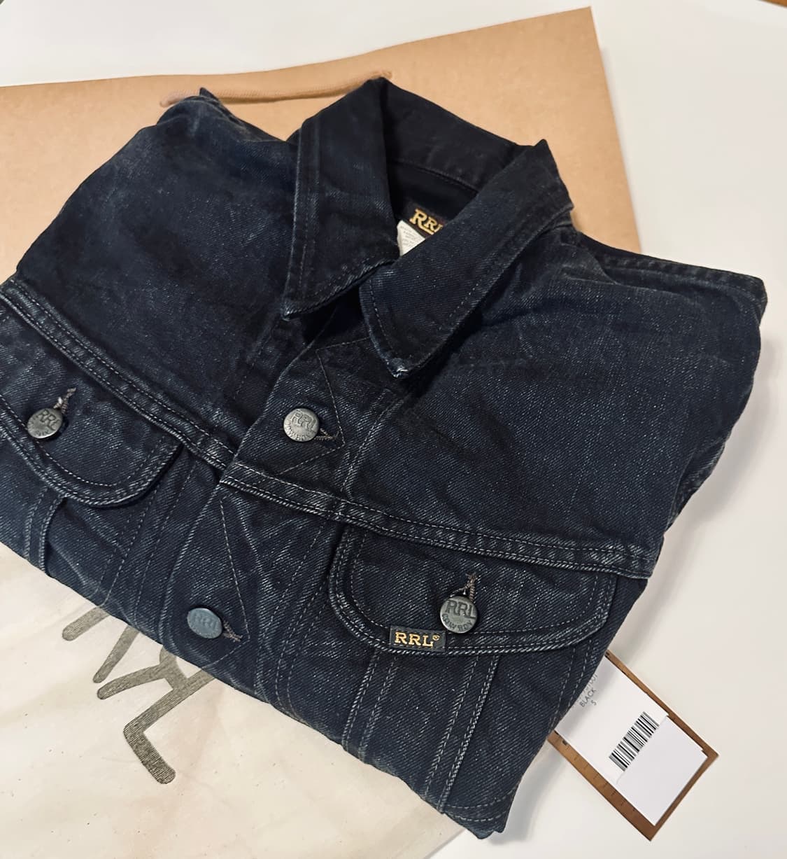 RRL 더블알엘 lot 261 트러커 데님자켓 블랙 S사이즈 신품 김우빈 상품이미지2