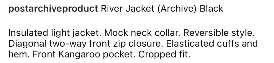 포스트아카이브팩션 리버자켓 블랙 M 상품이미지7