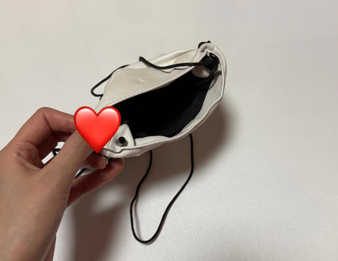 핸드 메이드 레더 스트링 미니 크로스 백 가방 화이트 상품이미지2