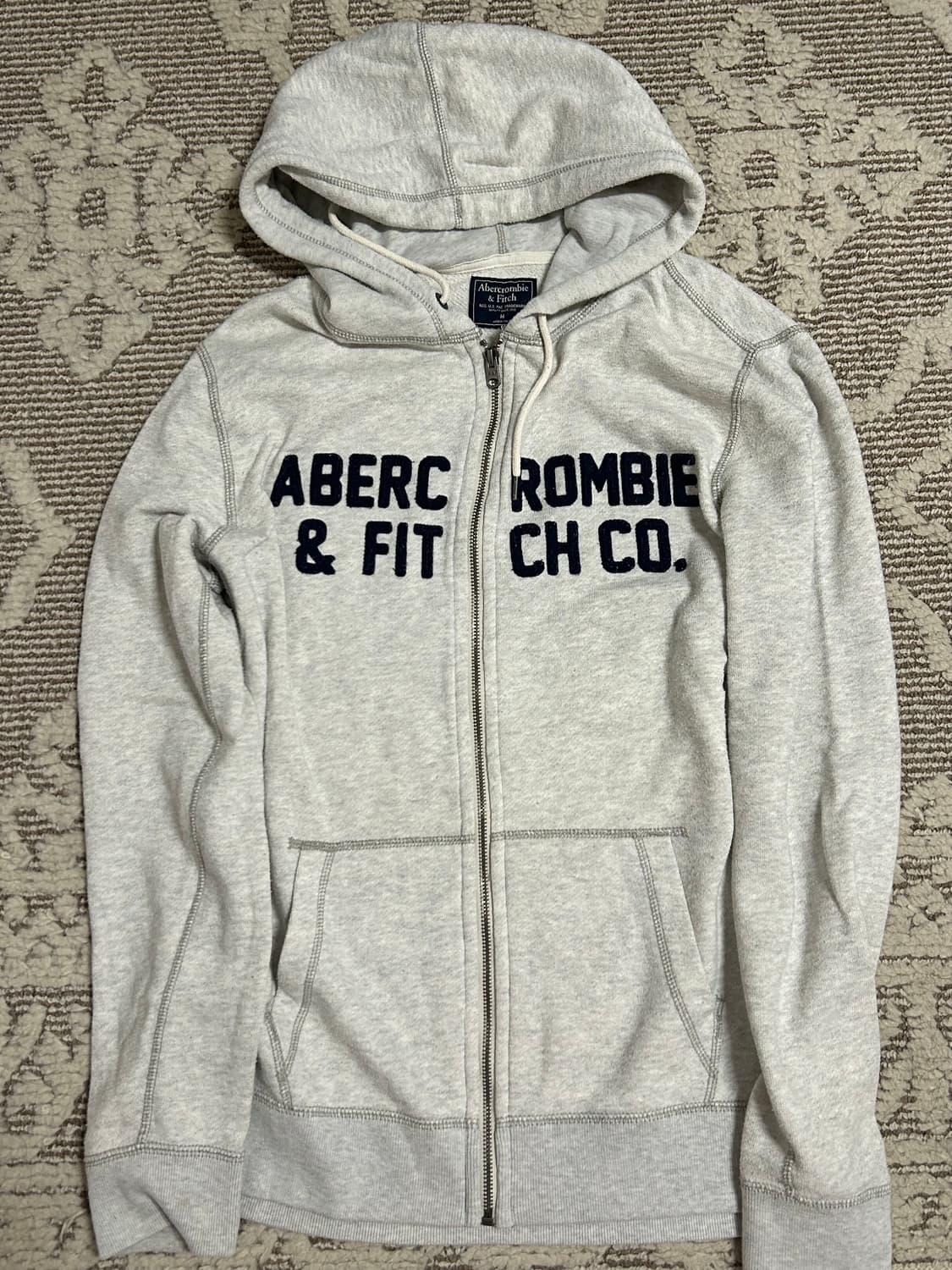 아베크롬비 멜란지 스티치 그레이 후드집업 y2k 상품이미지1