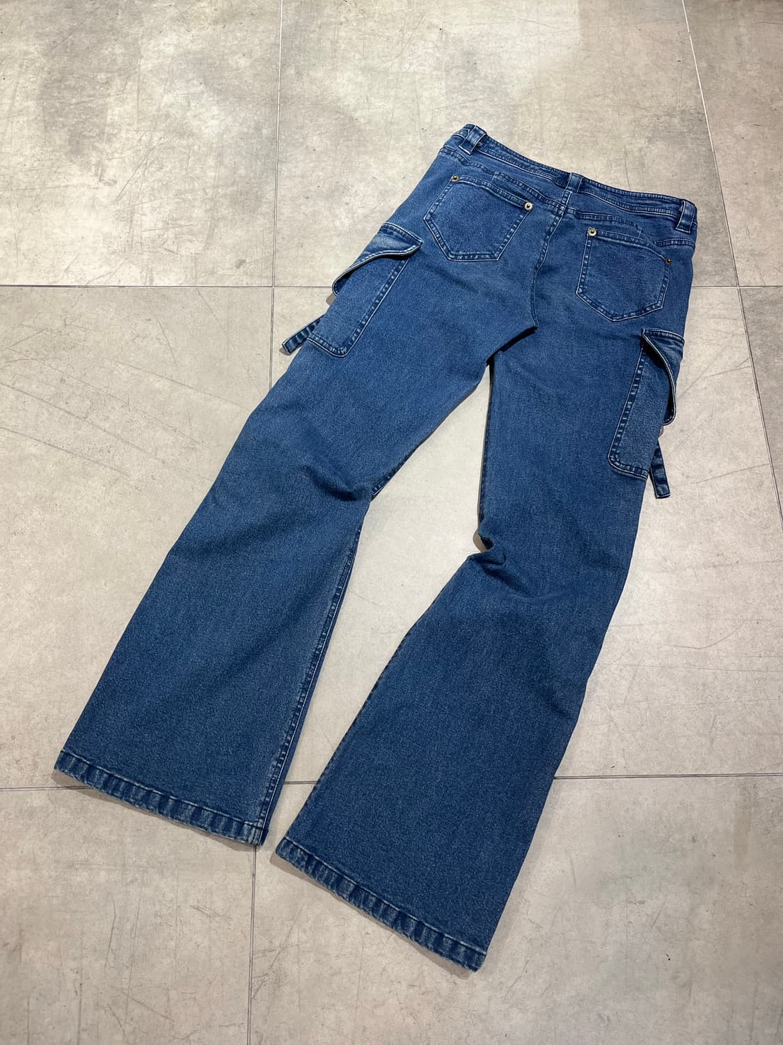 일본 빈티지 카고 스냅버튼 부츠컷 데님 팬츠 상품이미지7