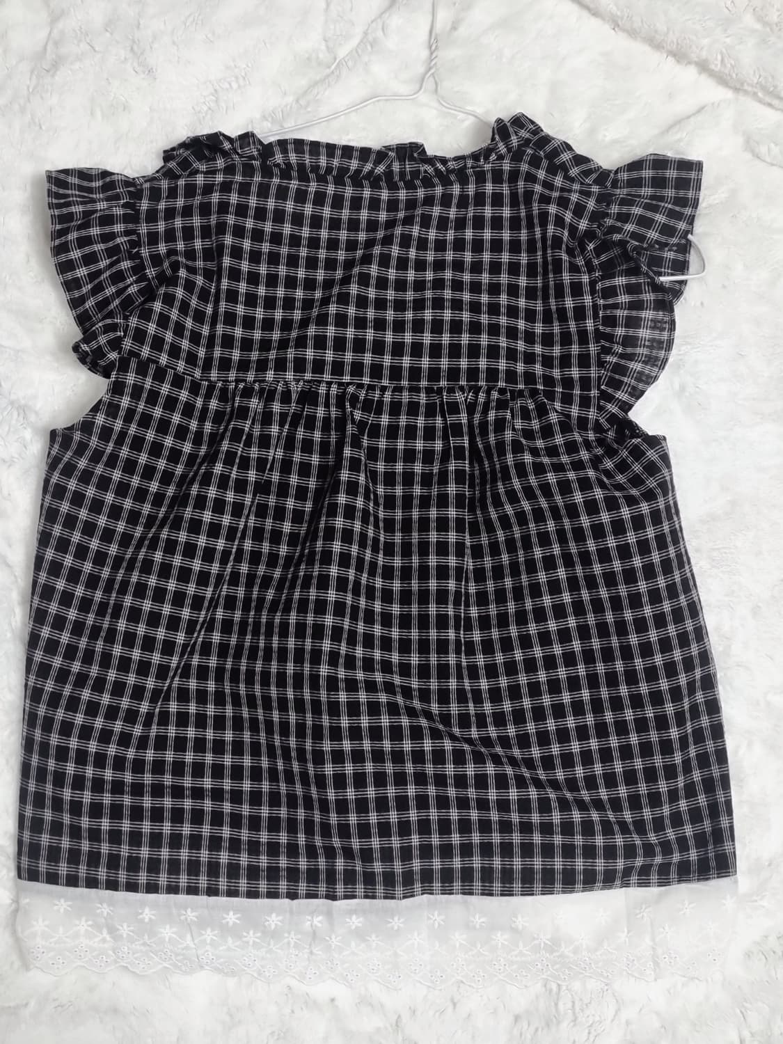 [새상품] 체크 프릴 블라우스 모리걸 모리 리본 상품이미지2