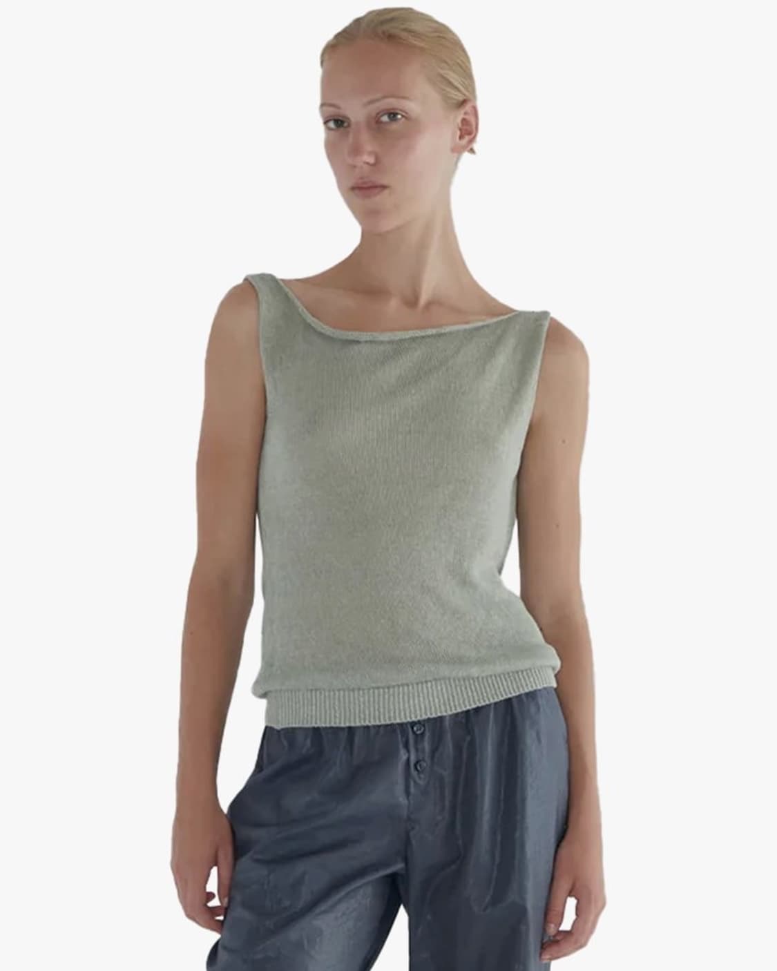 [S,M]팔로마울 Lotti 슬리브리스 탑/그린 상품이미지3