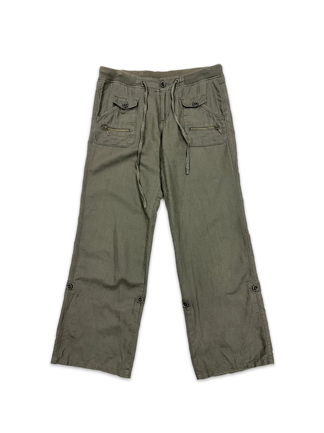 빈티지 카키 2way 카프리 팬츠 상품이미지2