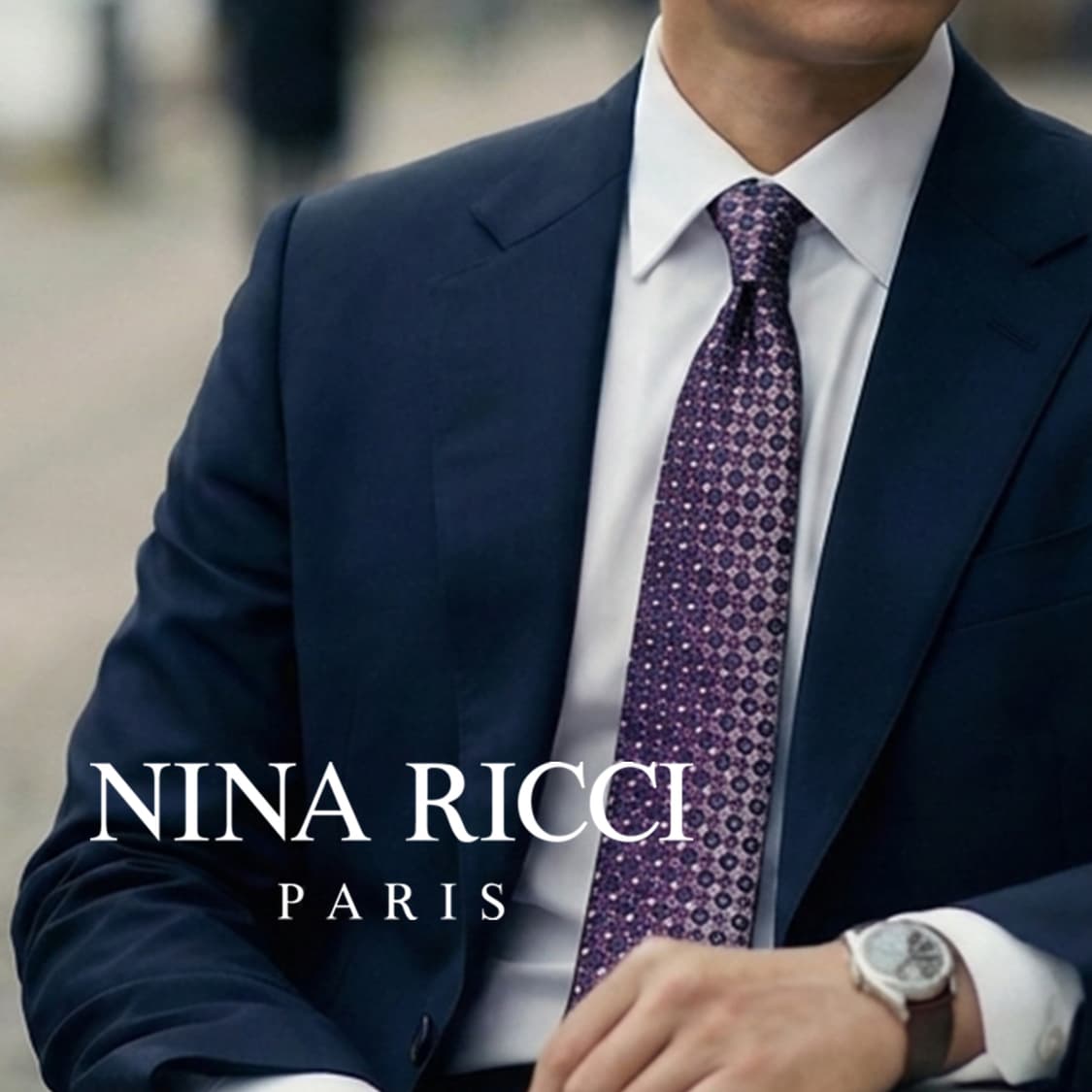 니나리치 실크 퍼플 패턴 넥타이 8.9cm A+등급 K2380 상품이미지1