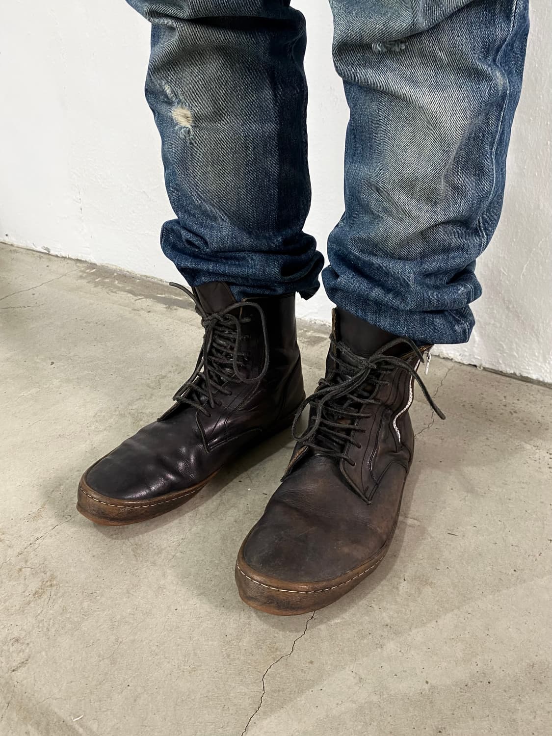 미하라 야스히로 레더 레이스업 부츠 상품이미지1