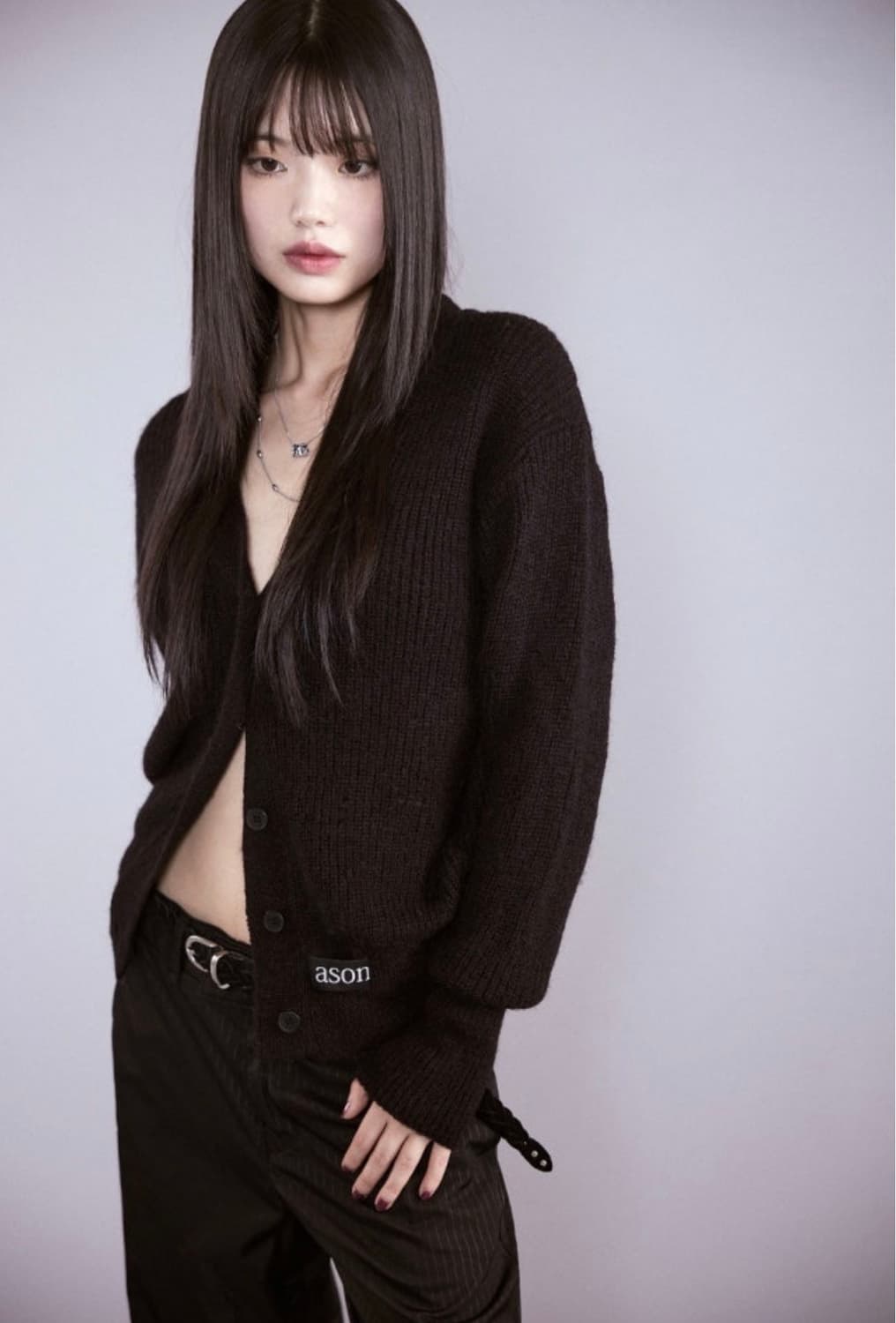 애즈온 알파카 가디건 상품이미지1