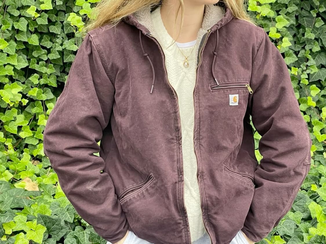 칼하트 우먼즈 덕코튼 쉐르파 라벤더 퍼플 집업 자켓 L (103) 상품이미지10