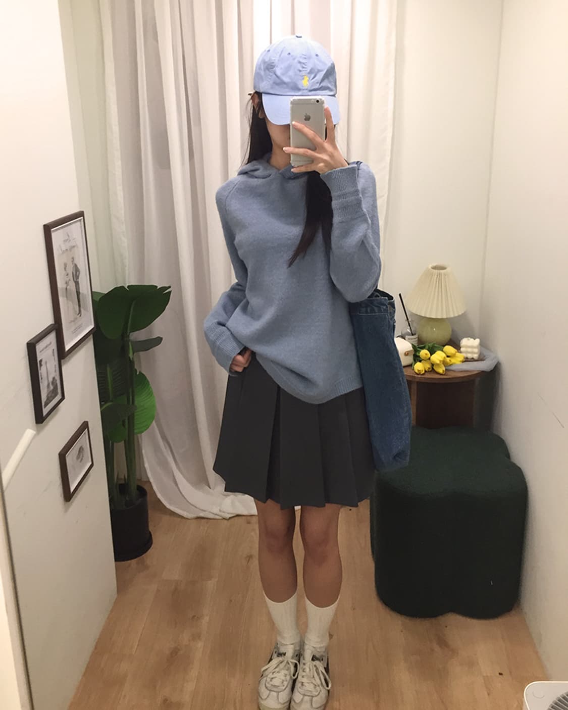 여성 빈티지 니트 후드 100 상품이미지1