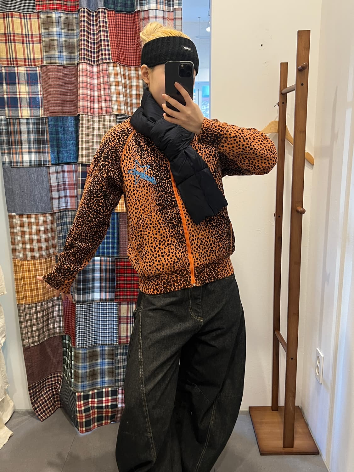 히스테릭글래머 오렌지 호피 스타 후드집업 상품이미지5