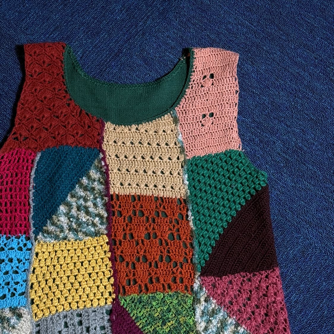 빈티지 패치워크 니트 조끼 상품이미지2