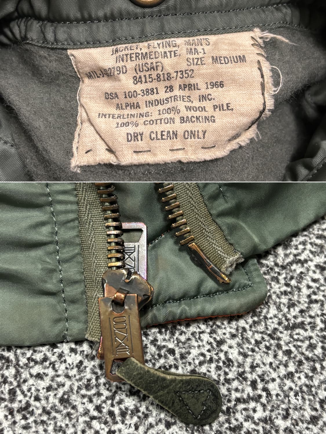 60s 오리지널 ma-1 자켓 D타입 상품이미지4
