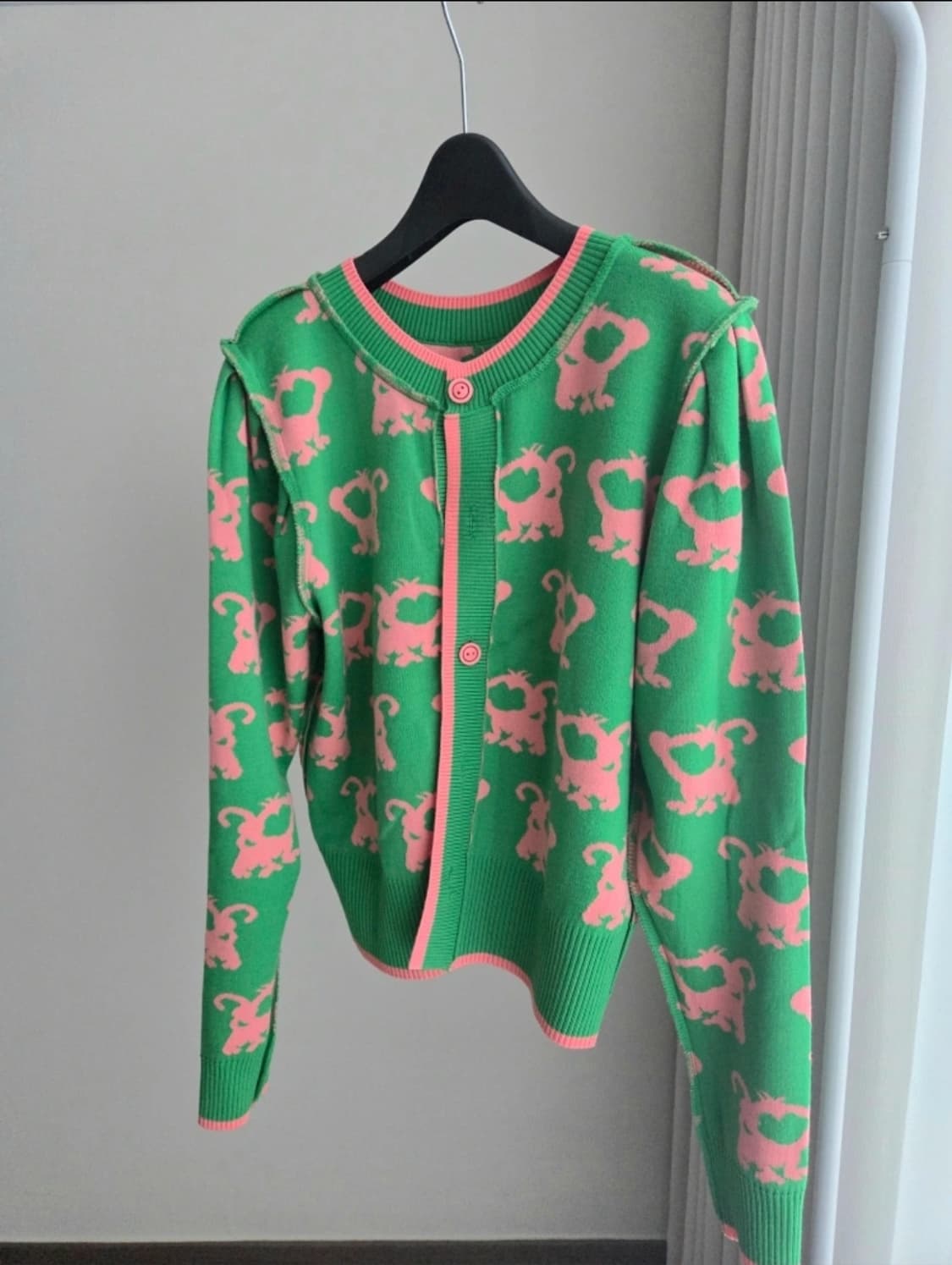 매니모어몽 엠엠엠 mmm 리버시블 가디건 핑크 그린 상품이미지3