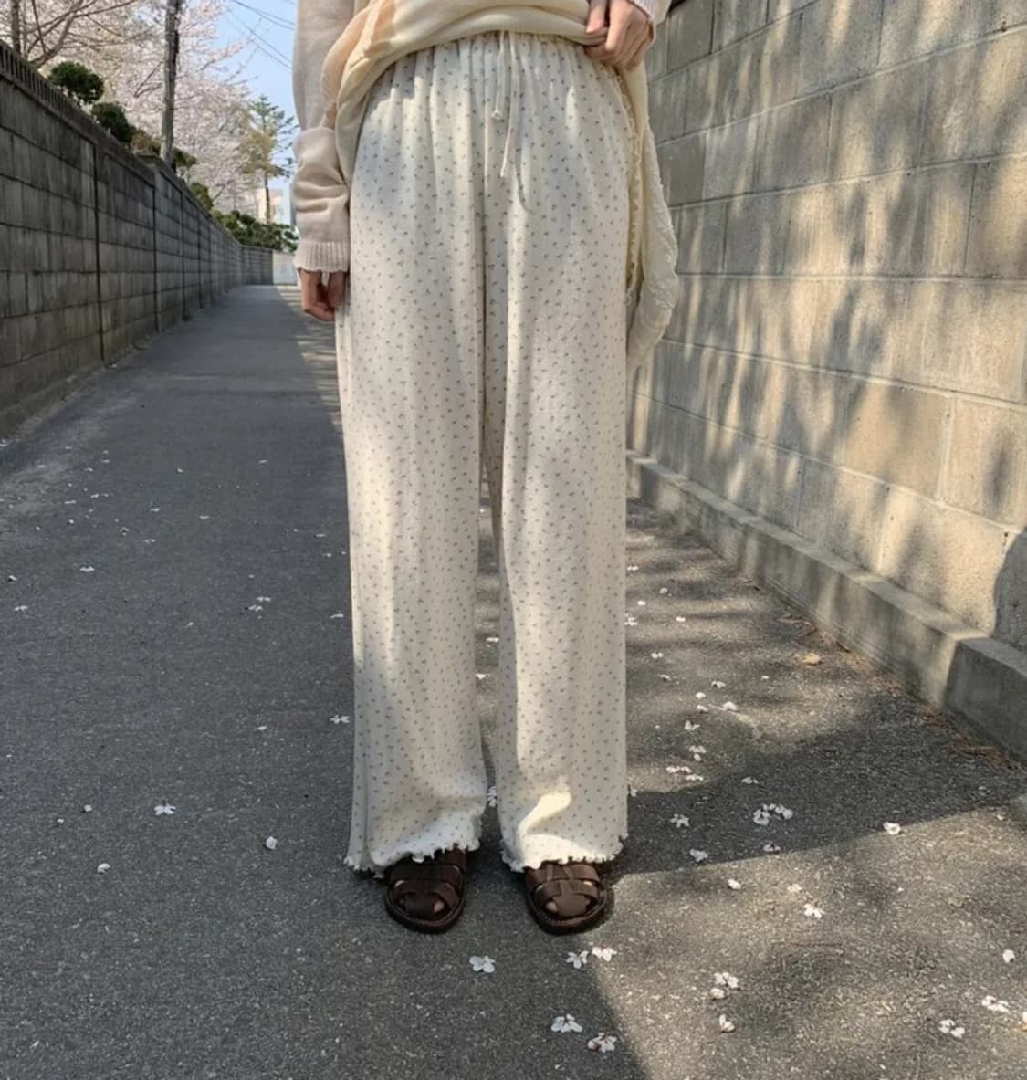 [새상품] 데일리마켓 잔꽃 팬츠 레이어드바지 상품이미지7