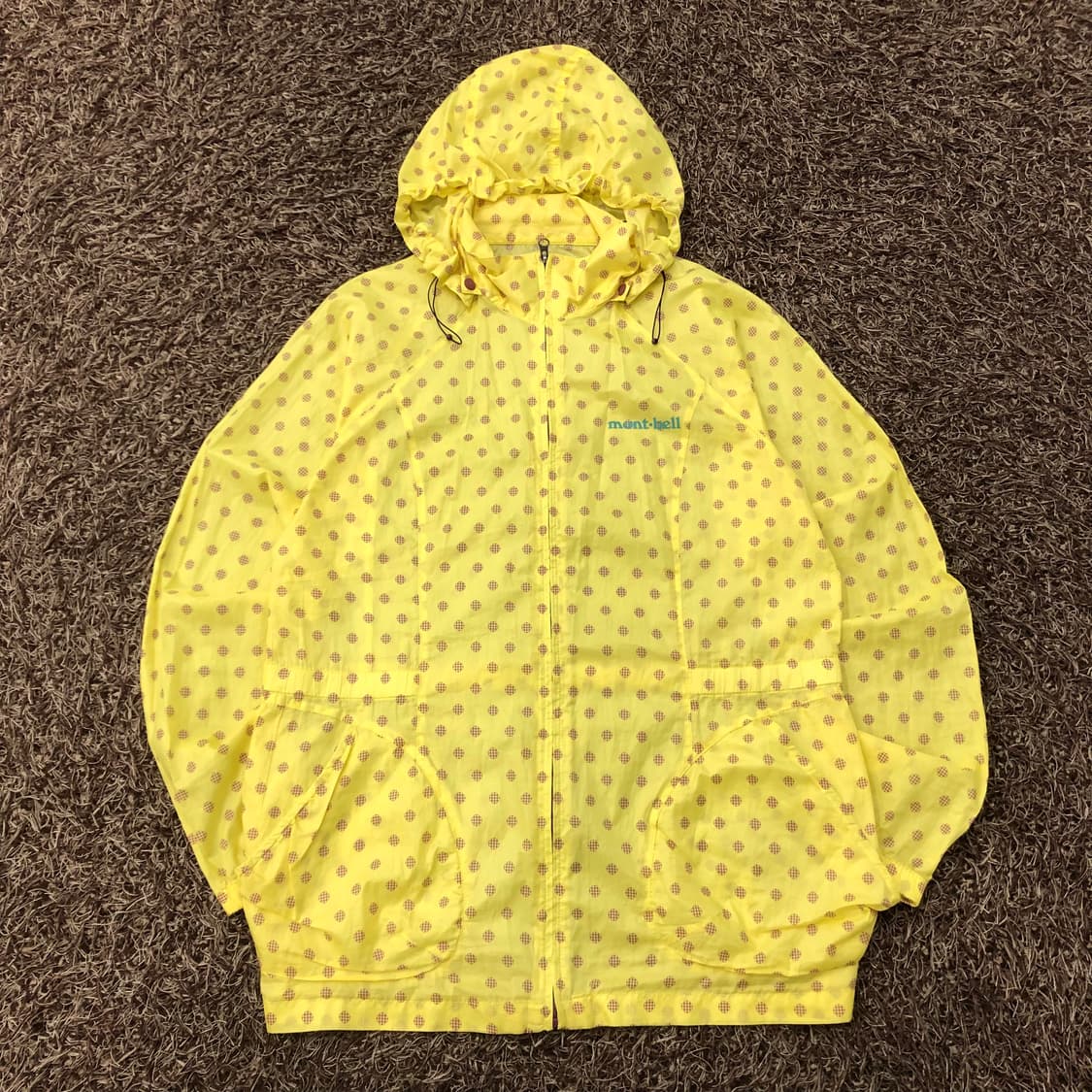 몽벨 옐로우 도트 후드 바람막이 자켓 상품이미지1