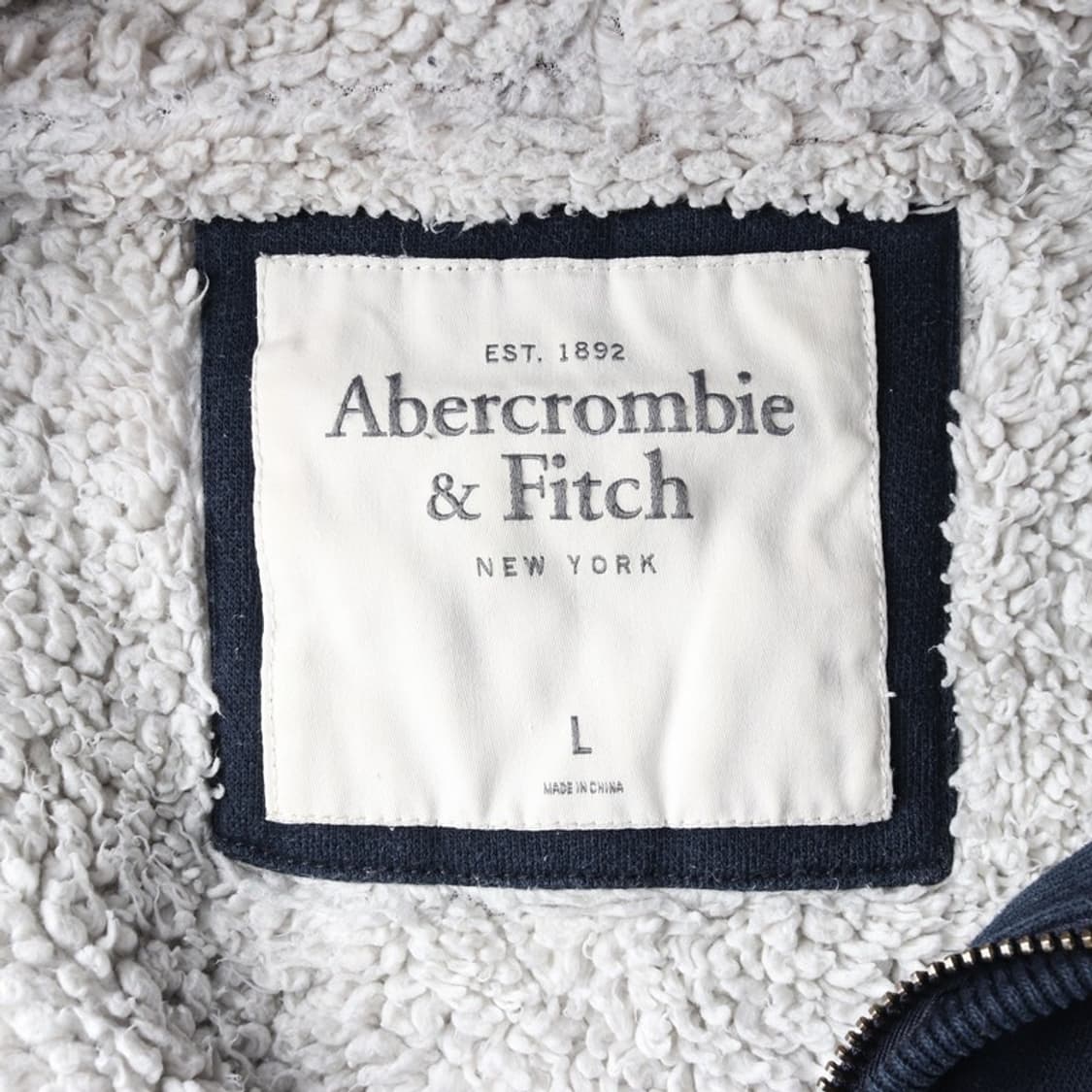 아베크롬비 앤 피치 빅로고 양털 안감 후드집업 L 상품이미지7