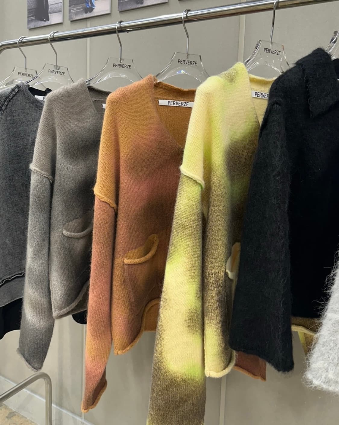 [F]퍼버즈 25fw Spray Drawing 가디건/크림 상품이미지6