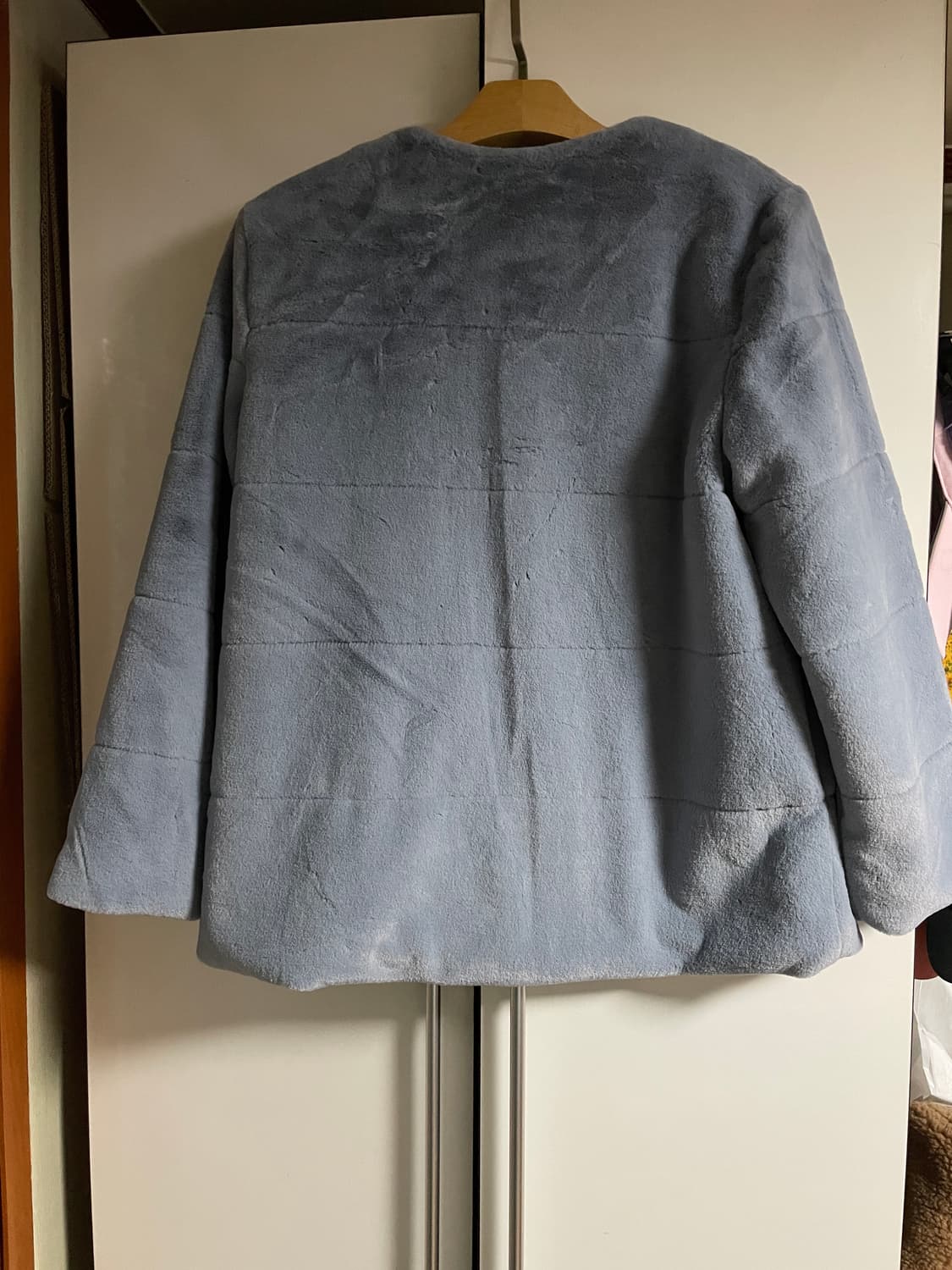 플라밍고 페이크 퍼 자켓 소라색 상품이미지2