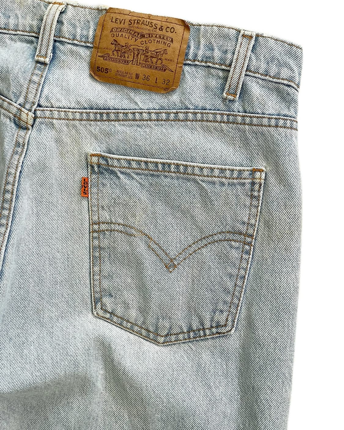 90s Levis 505 오렌지탭 라이트 인디고 상품이미지4