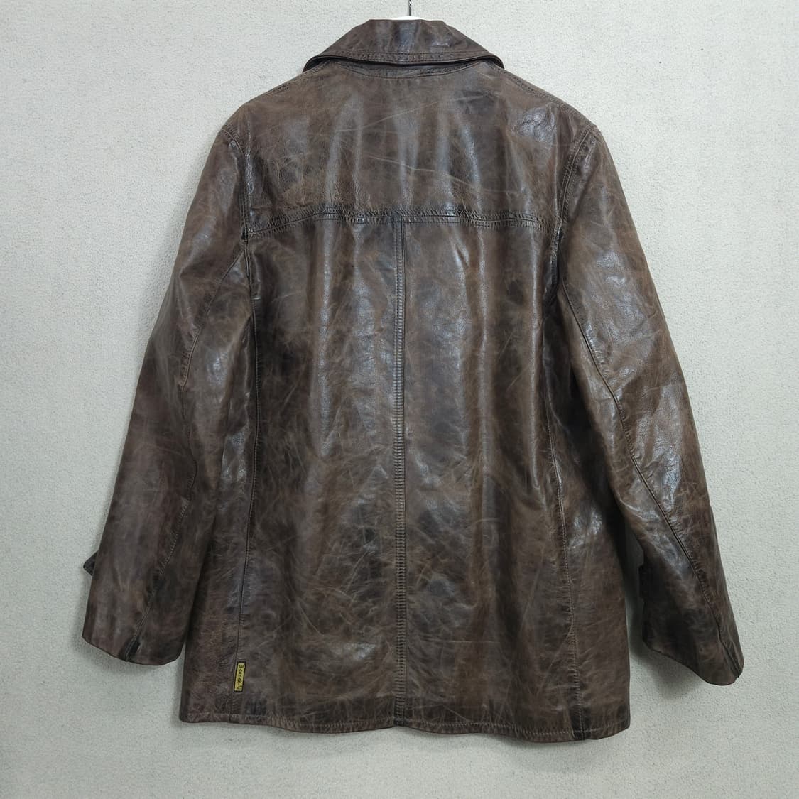 아르마니진스 더블 브레스티드 레더 카코트 상품이미지2