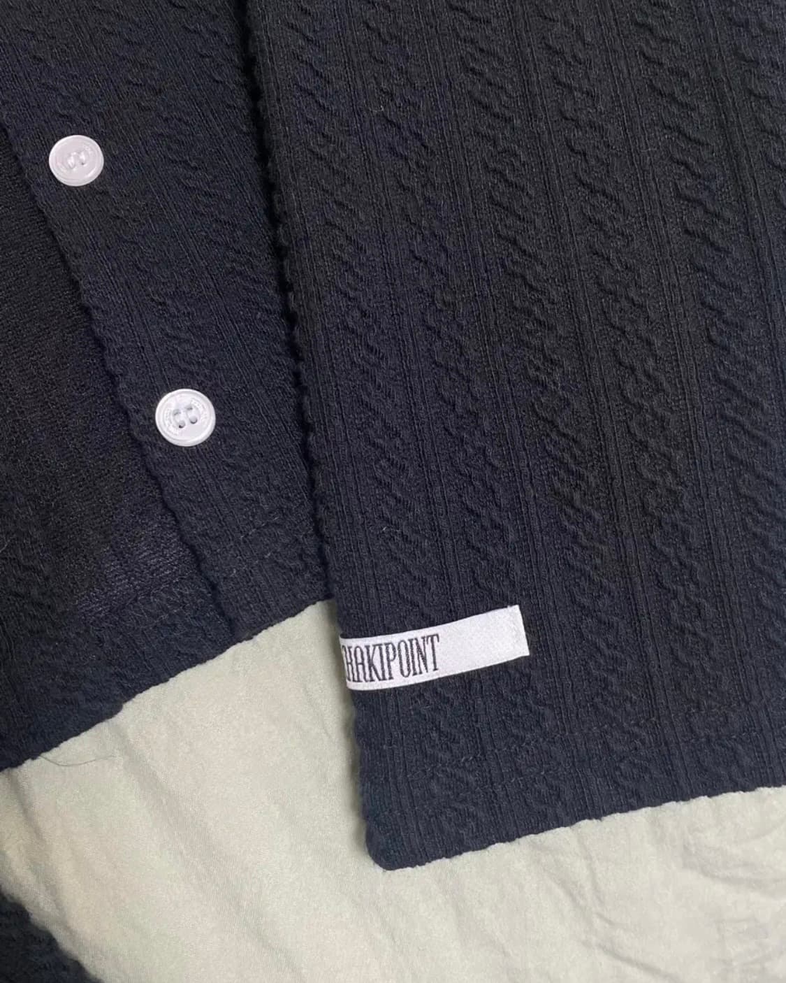 카키포인트 가디건 Jacquard Cardigan (black) 상품이미지2