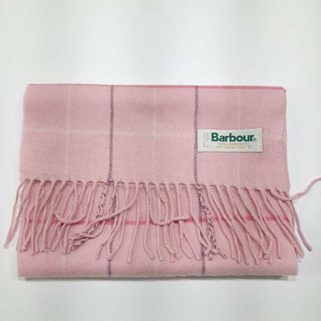 MX648 바버 90s 스코틀랜드판 램스울 윈도우페인 핑크 머플러 목도 상품이미지6
