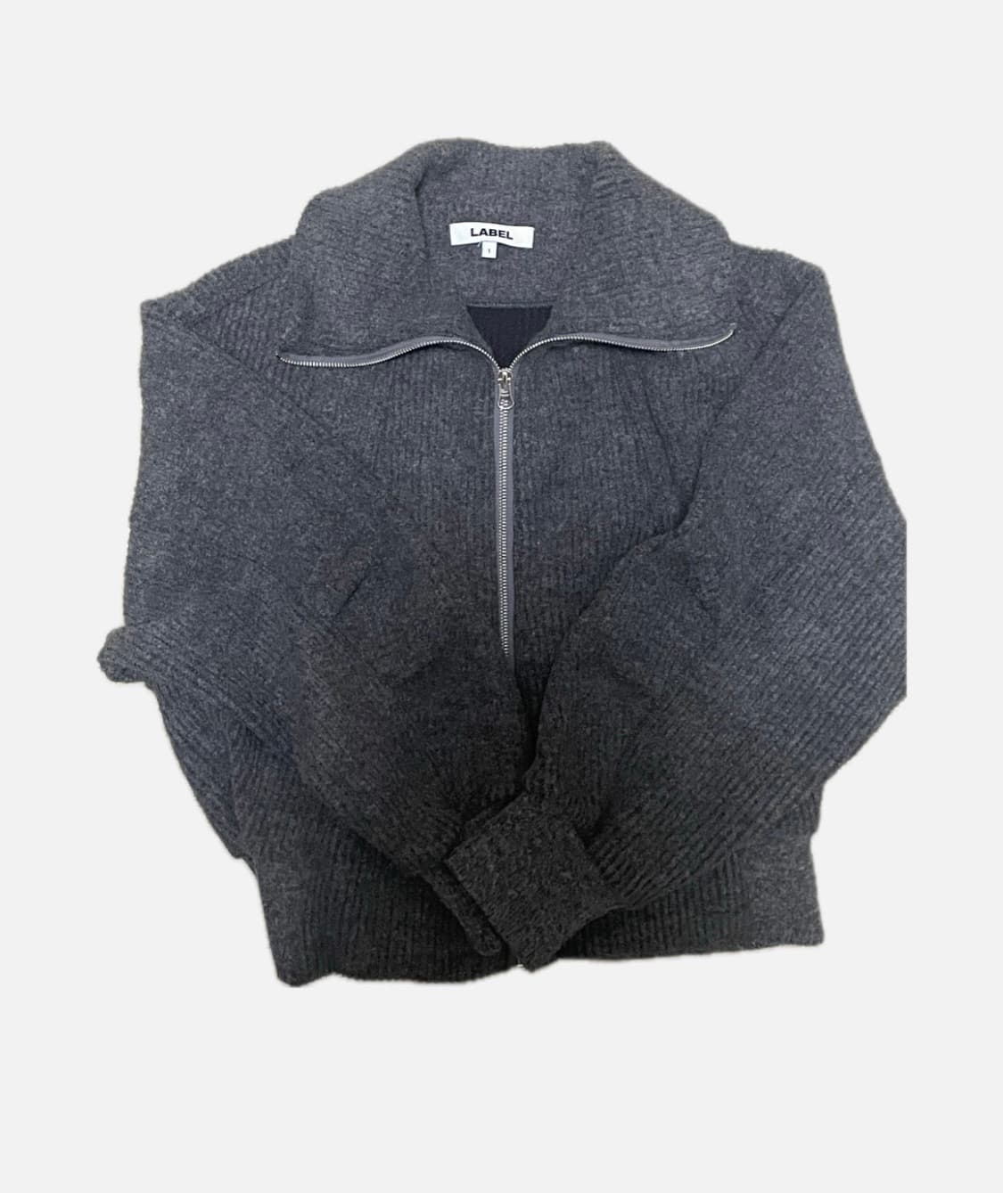 라벨아카이브 퍼지 니트집업 자켓 그레이 상품이미지1