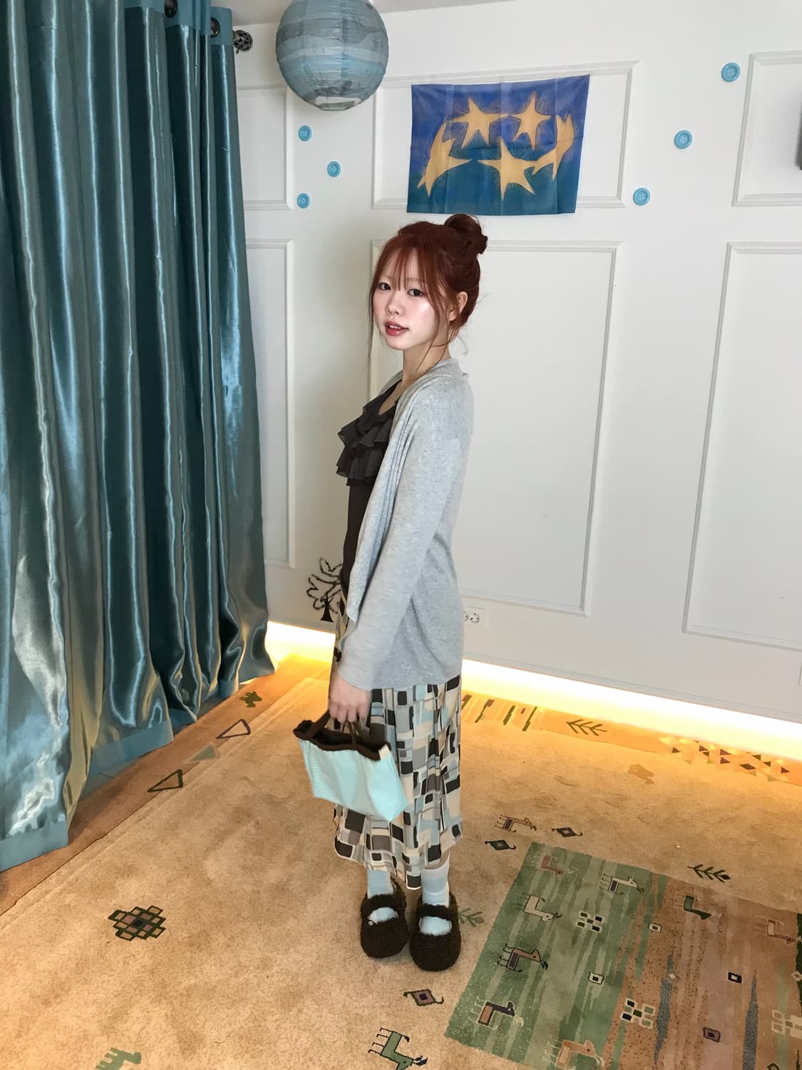 귀여운 프릴 디테일 티와 조화로운 포인트 스커트•• 🥥👝 상품이미지3