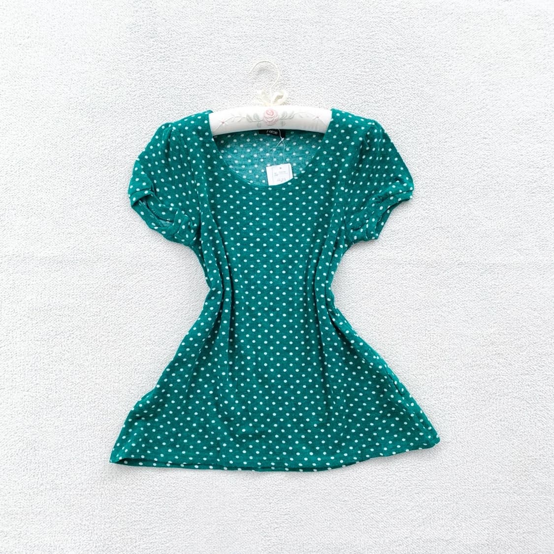 미사 임수정깔 도트 청록 반팔니트 상품이미지2