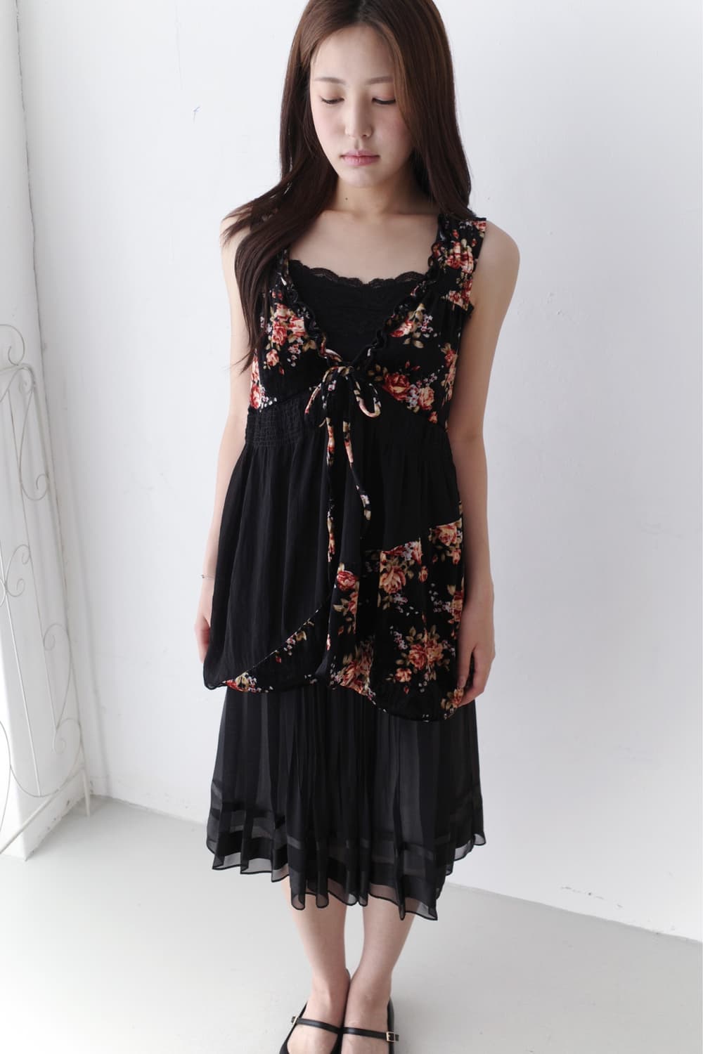see-through flower sleeveless 상품이미지6