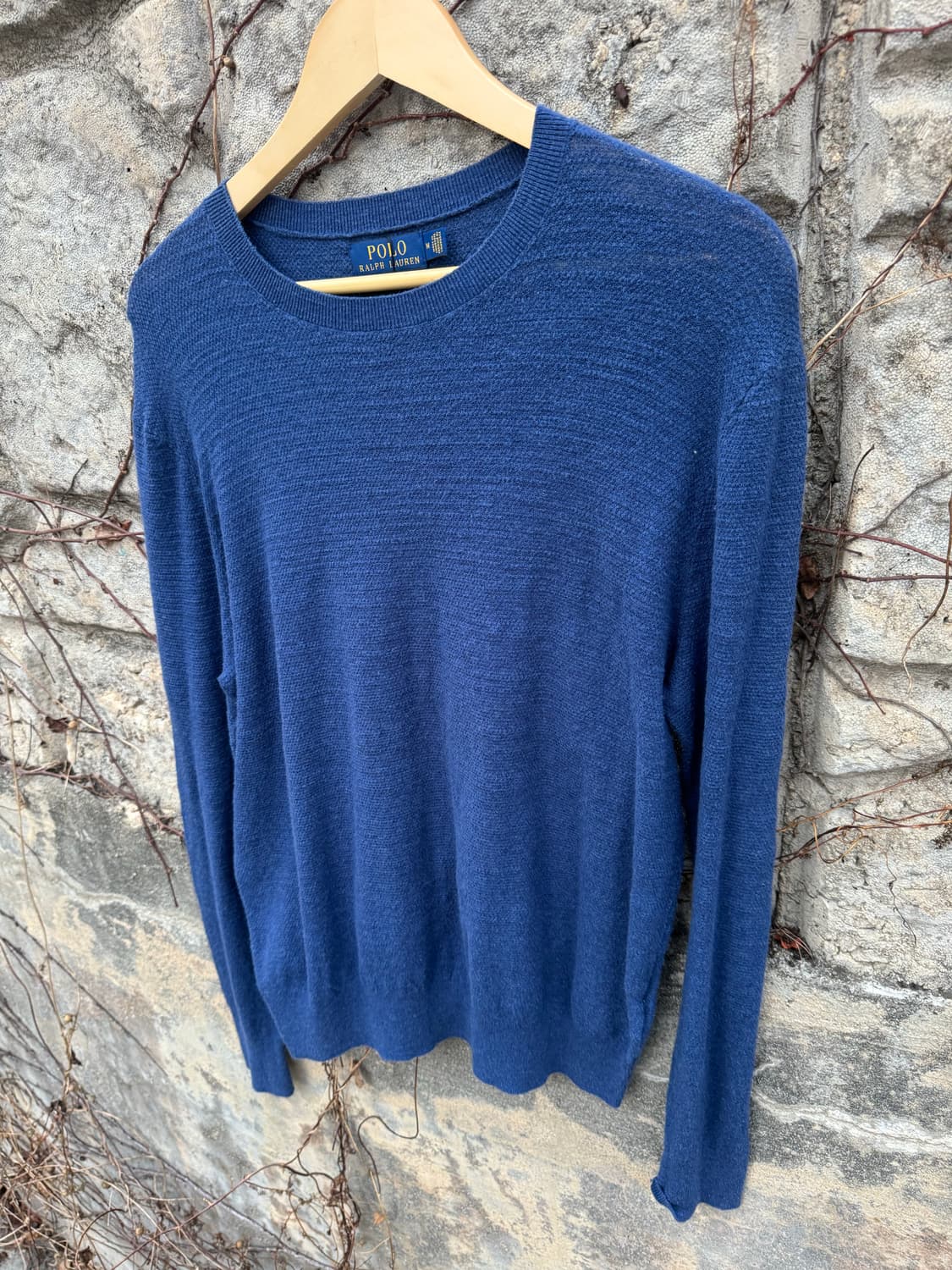 폴로 랄프로렌 얇은 와플 니트 네이비 m 상품이미지3