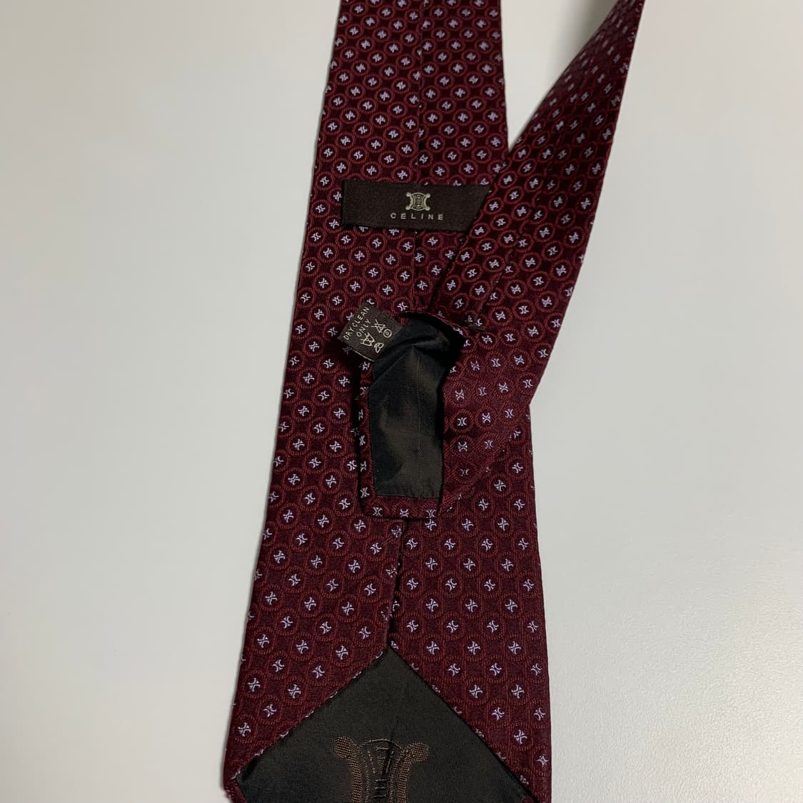 셀린느(CELINE) 모노그램 명품넥타이 A-A+등급 버건디컬러 상품이미지8