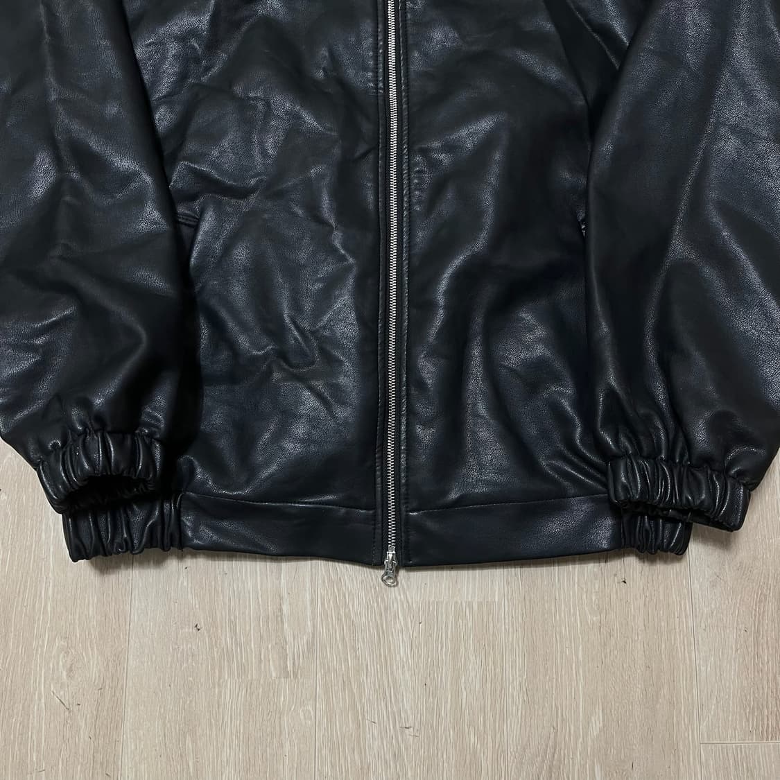 피넛 남성 싱글 라이더 봄버 가죽자켓 L/100  상품이미지4