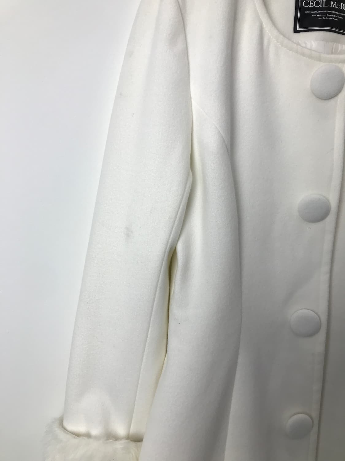 CECIL McBEE Fur Cuff A-line Coat 상품이미지5