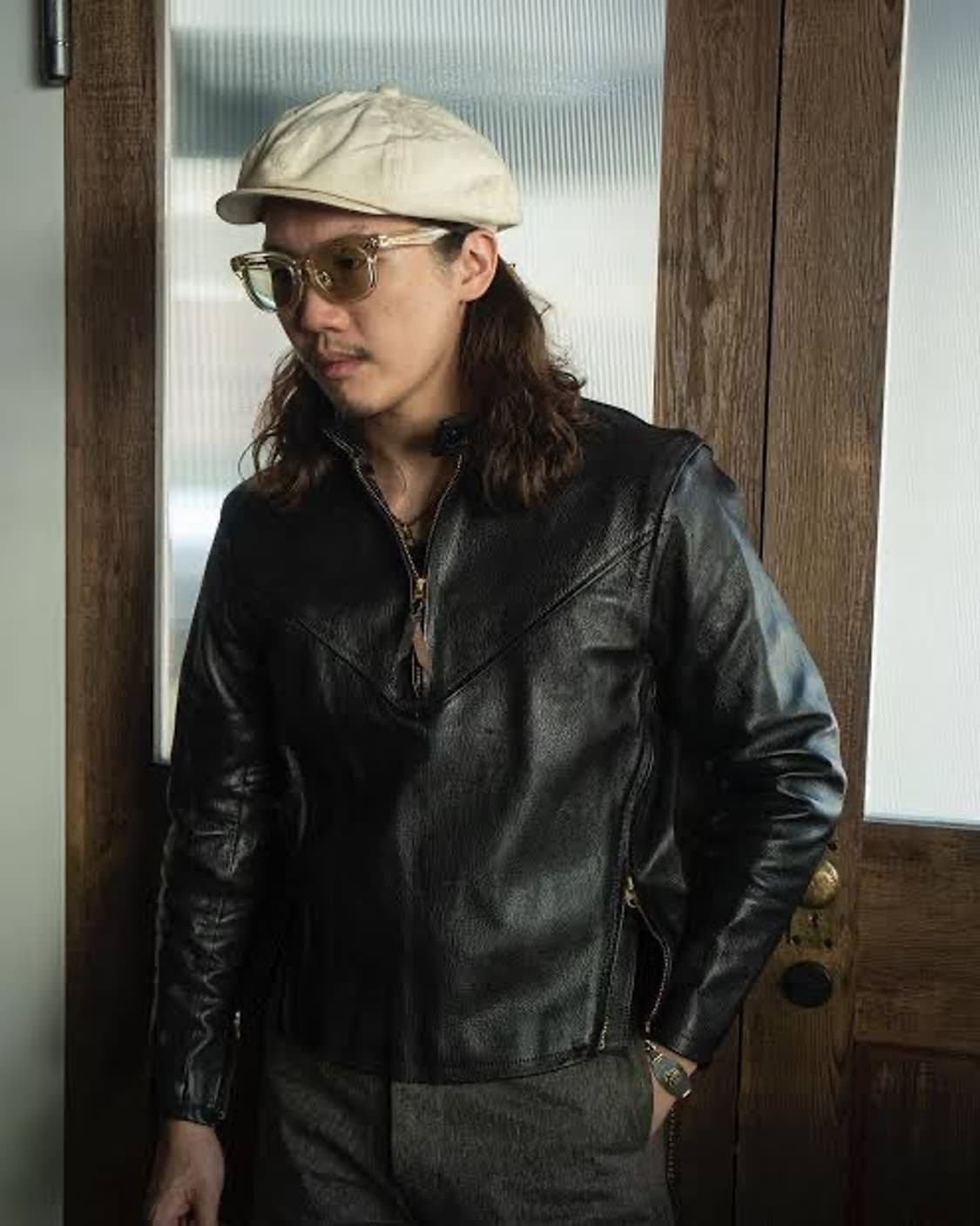 그루빈하이 풀오버 레더자켓 리얼맥코이 부코 레인보우컨트리 에어로레더 상품이미지4