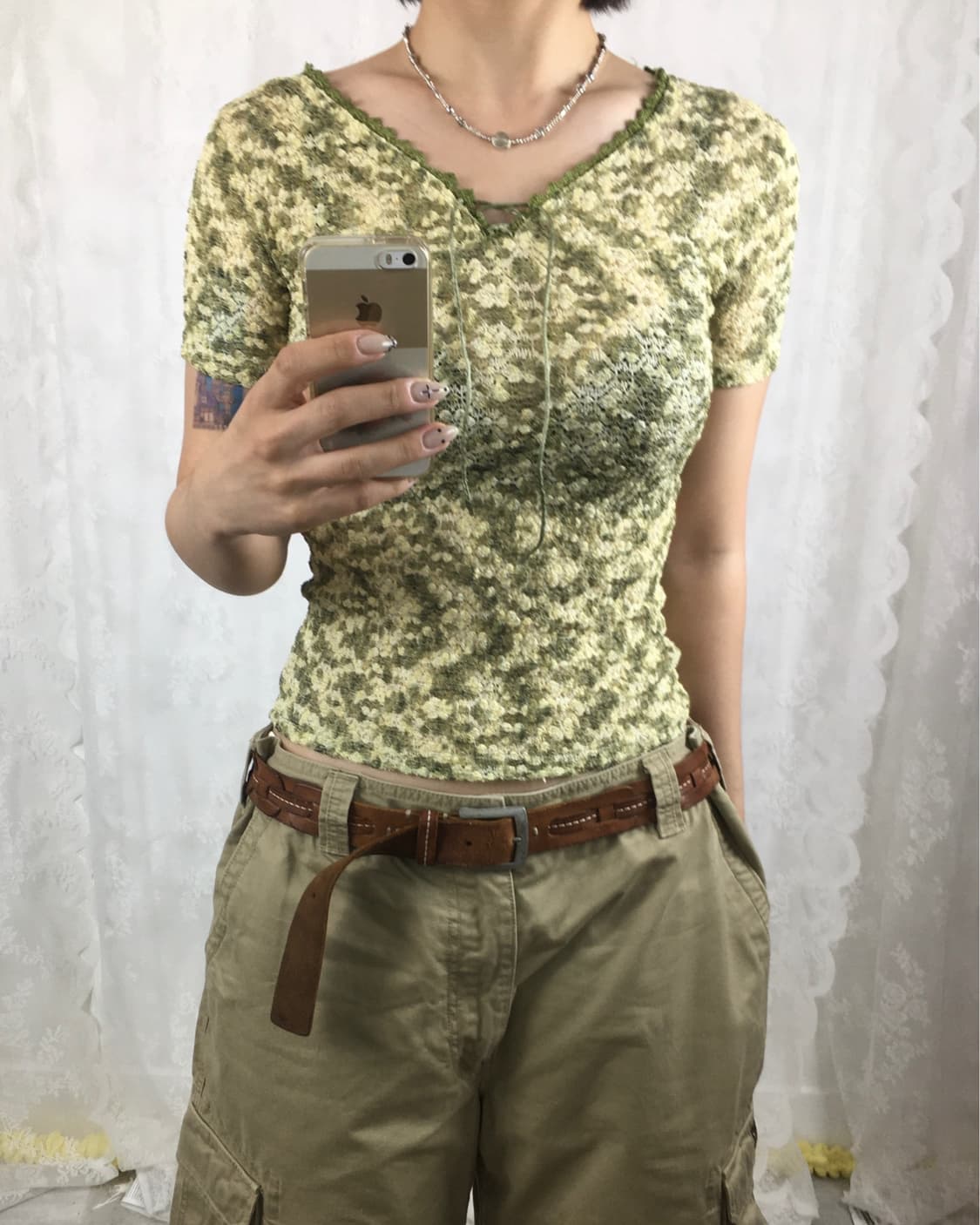 JPN flower pattern top 상품이미지1