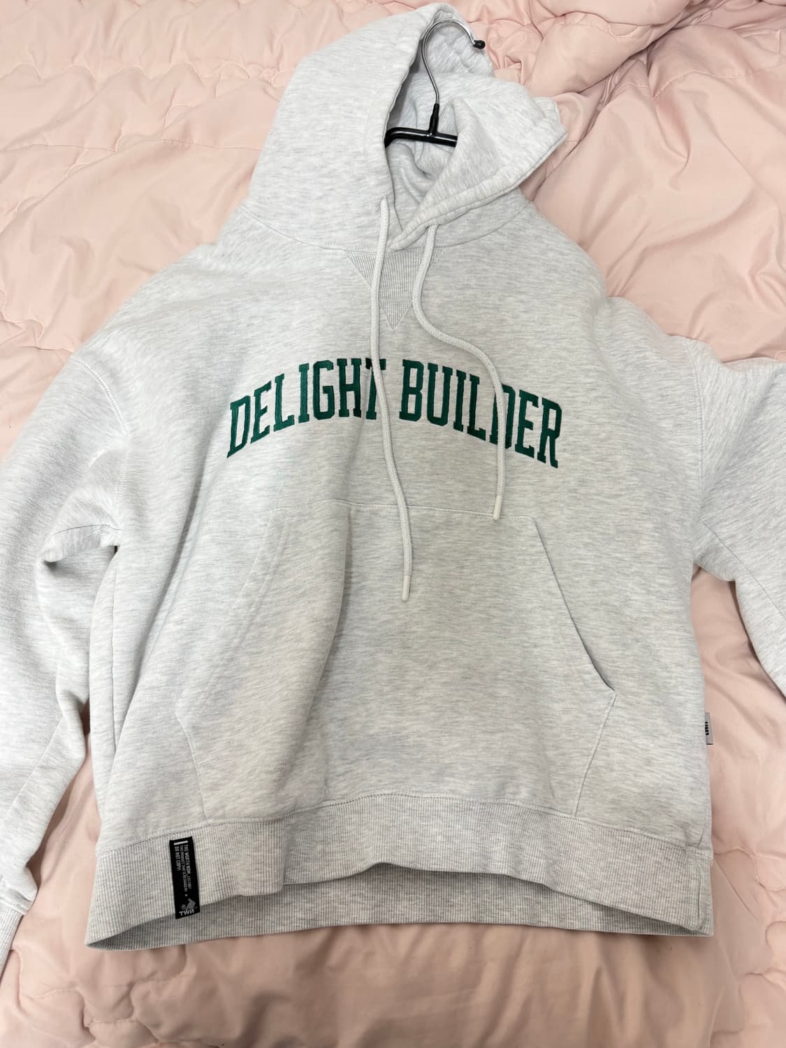 백멜란지색 후드티 상품이미지1