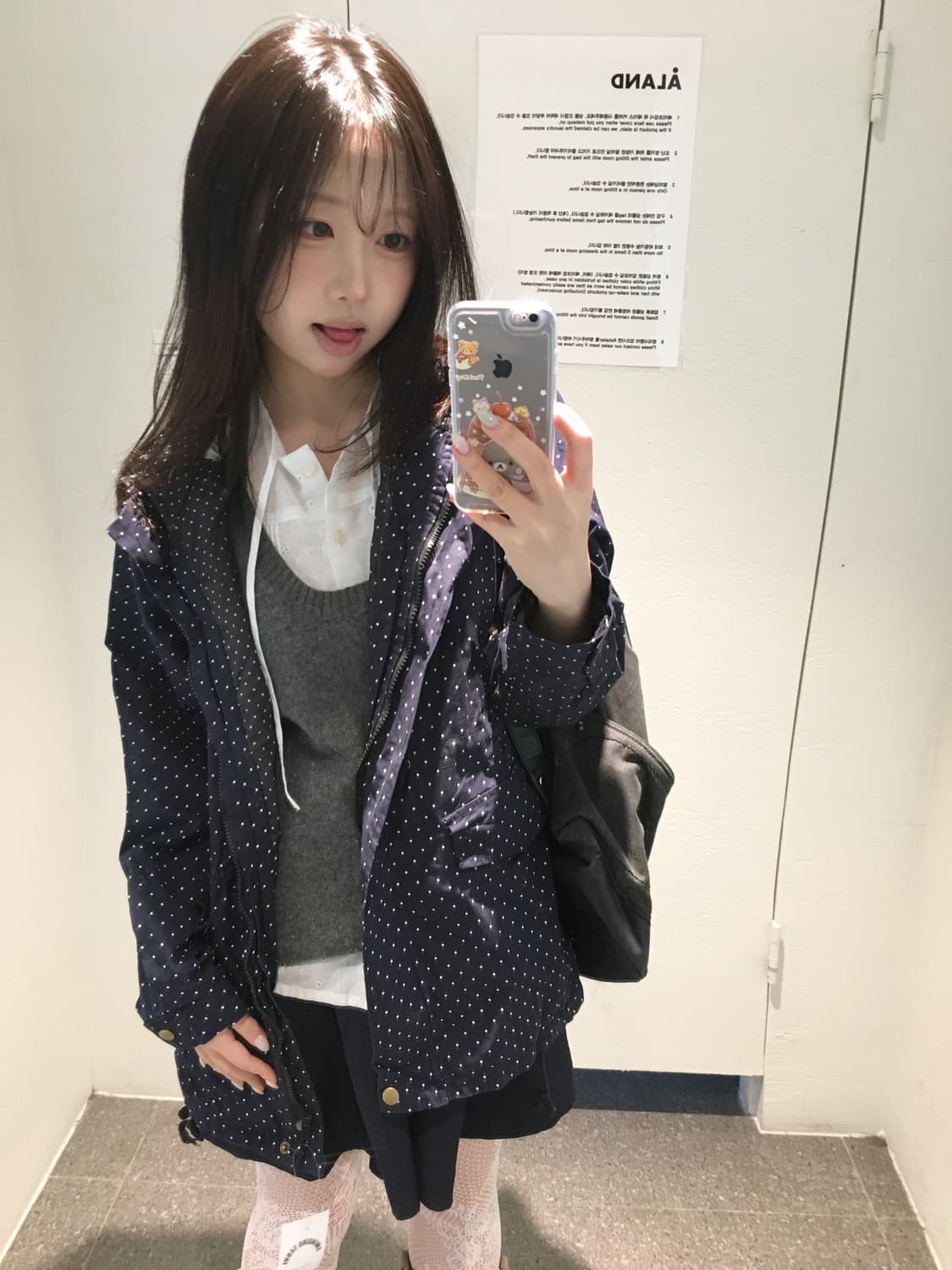 빈티지 네이비 도트 니혼진 코디세트 상품이미지1