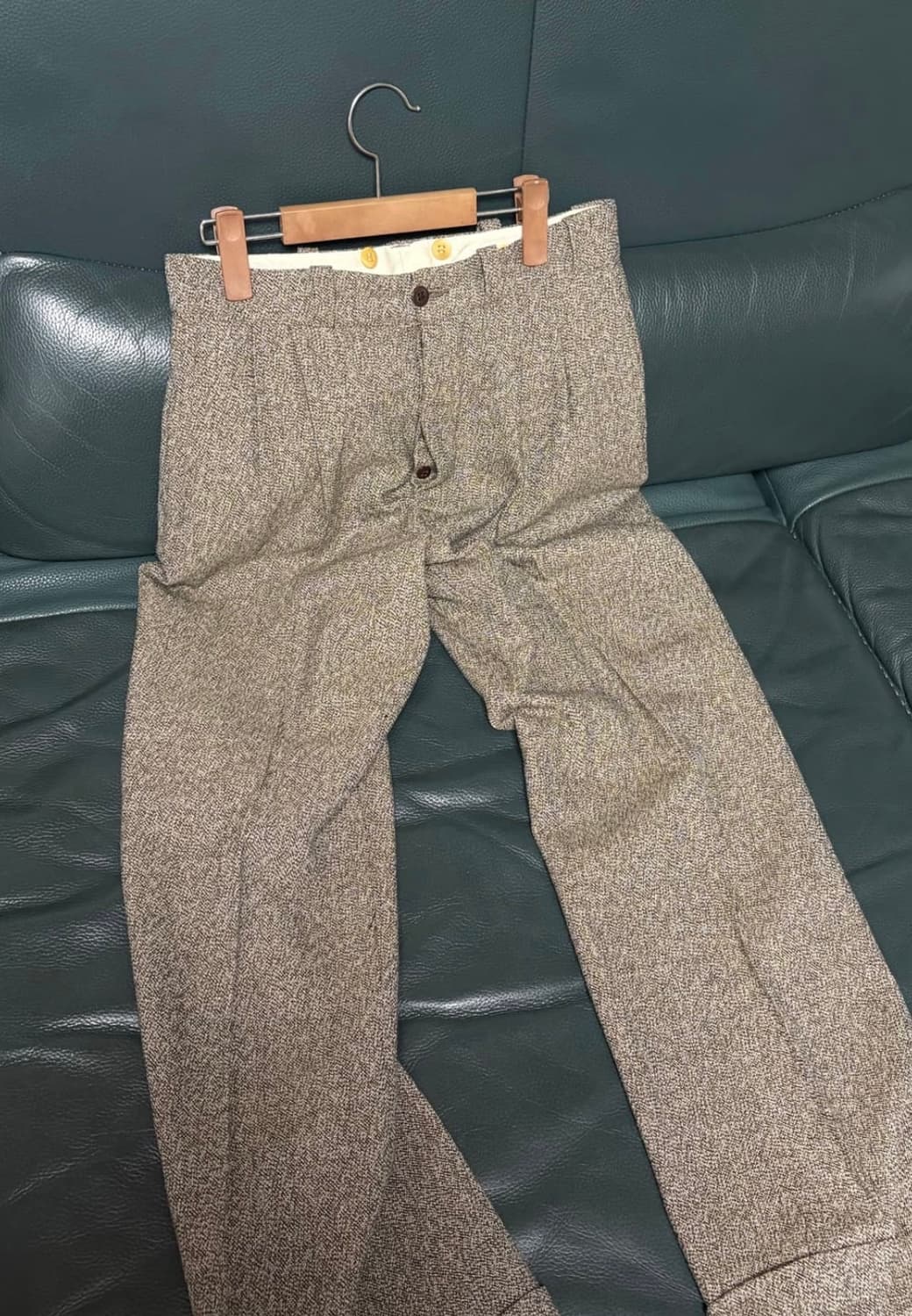 [32] 타이가타카하시 lot 201 울 워크트라우저 멜란 지브라운 상품이미지3