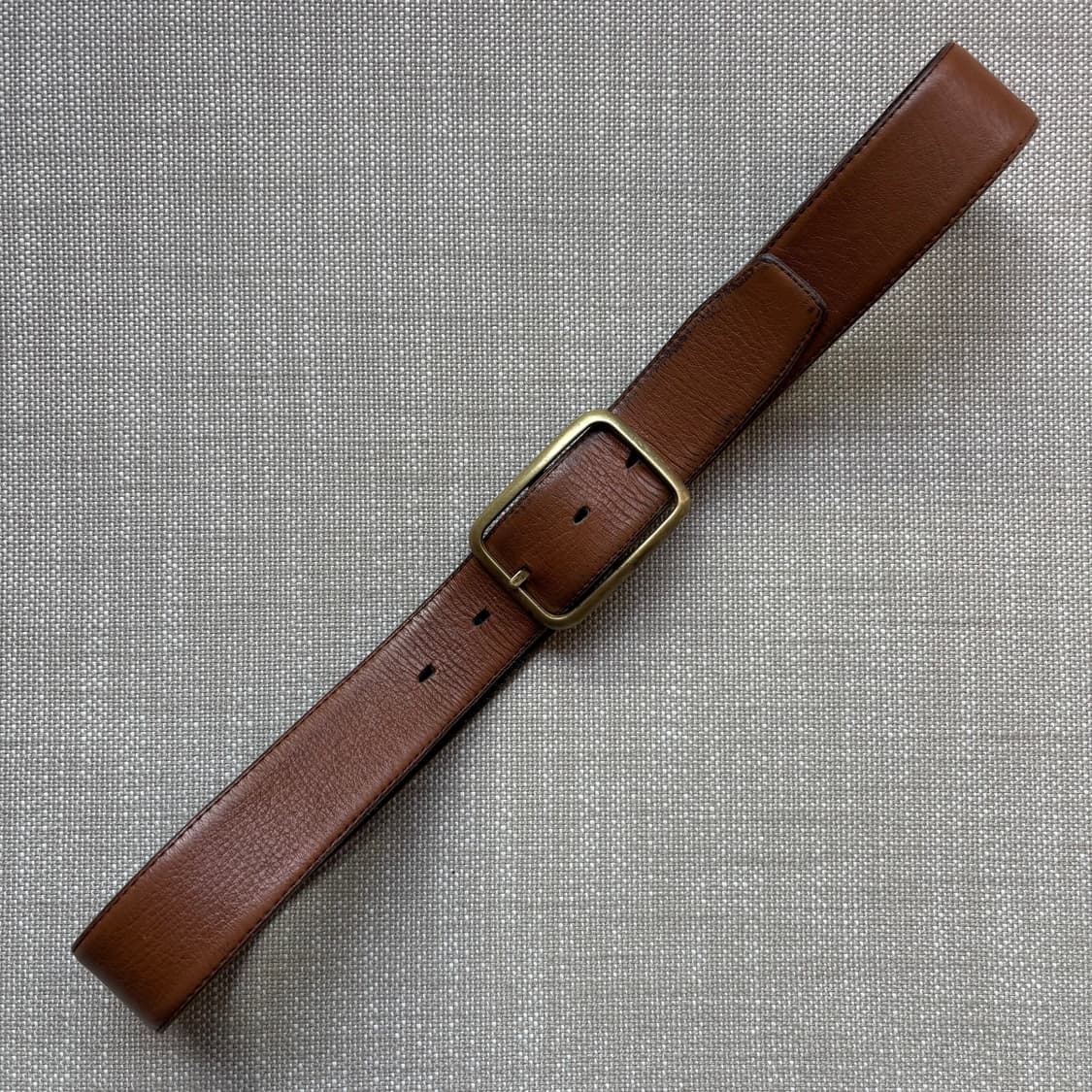 [31-32] 90s USA 카멜브라운 레더 솔리드 브라스 버클 벨트 상품이미지3