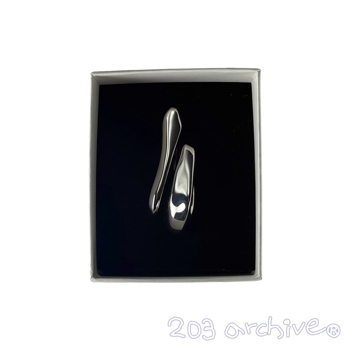 알렉산더 맥퀸 쓰리핑거 비대칭 실버 링 상품이미지5